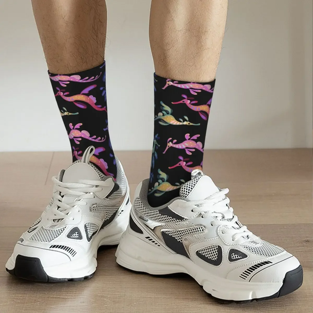 Calcetines largos de dragones marinos para hombre y mujer, medias absorbentes de sudor, accesorios para todas las estaciones, regalo de cumpleaños, Harajuku