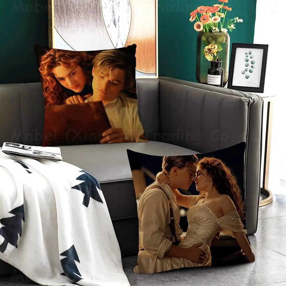 Movie Titanic Pillow Covers Cartoon Sofa Decorative Home Double-sided Printing Short Plush Cute Cushion Cover