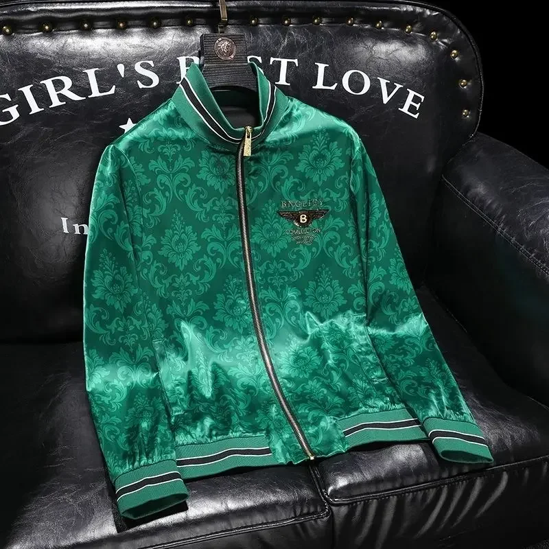 

Station Высококачественная куртка с вышивкой и принтом, модная брендовая мужская трендовая индивидуальная осень 2023, новая мужская куртка-стойка