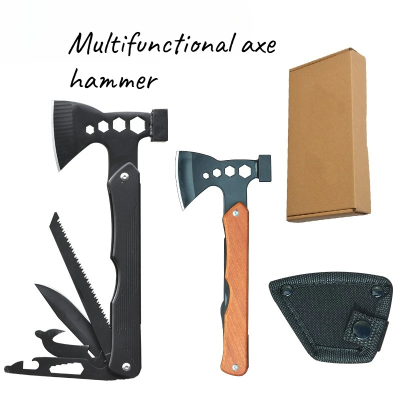 

2026 High Quality Outdoor Camping Portable Multi-functional Axe Hammer Emergency Axe Multi-purpose Folding Combination Tool