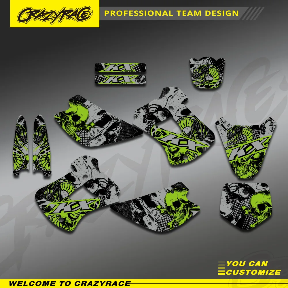 

Motorcycle Graphics and Backgrounds Decals Kit For Kawasaki KX85 KX100 1998-2012 2011 2010 2009 2008 2007 2006 2005 2004 Custom