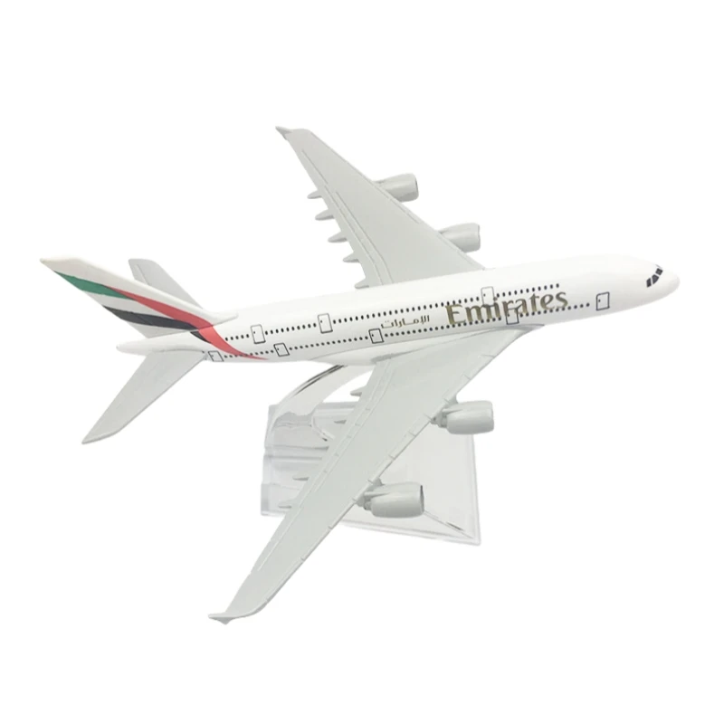 16cm Emirates A380 Airbus Airline Aircraft Die-Cast Model 1/400 Scale Metal Replica Collectible Gift for Boys