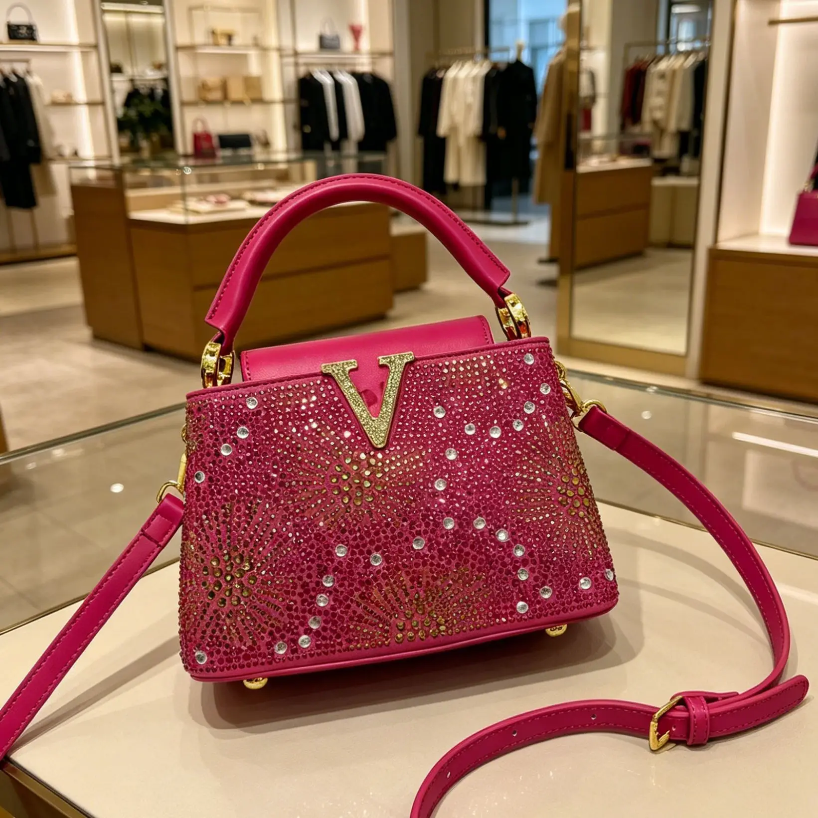 

2026 Fashion Women's Crystal Party Purse, Multi-functional Metal Top Handle Bag with Rhinestone, Evening Clutch