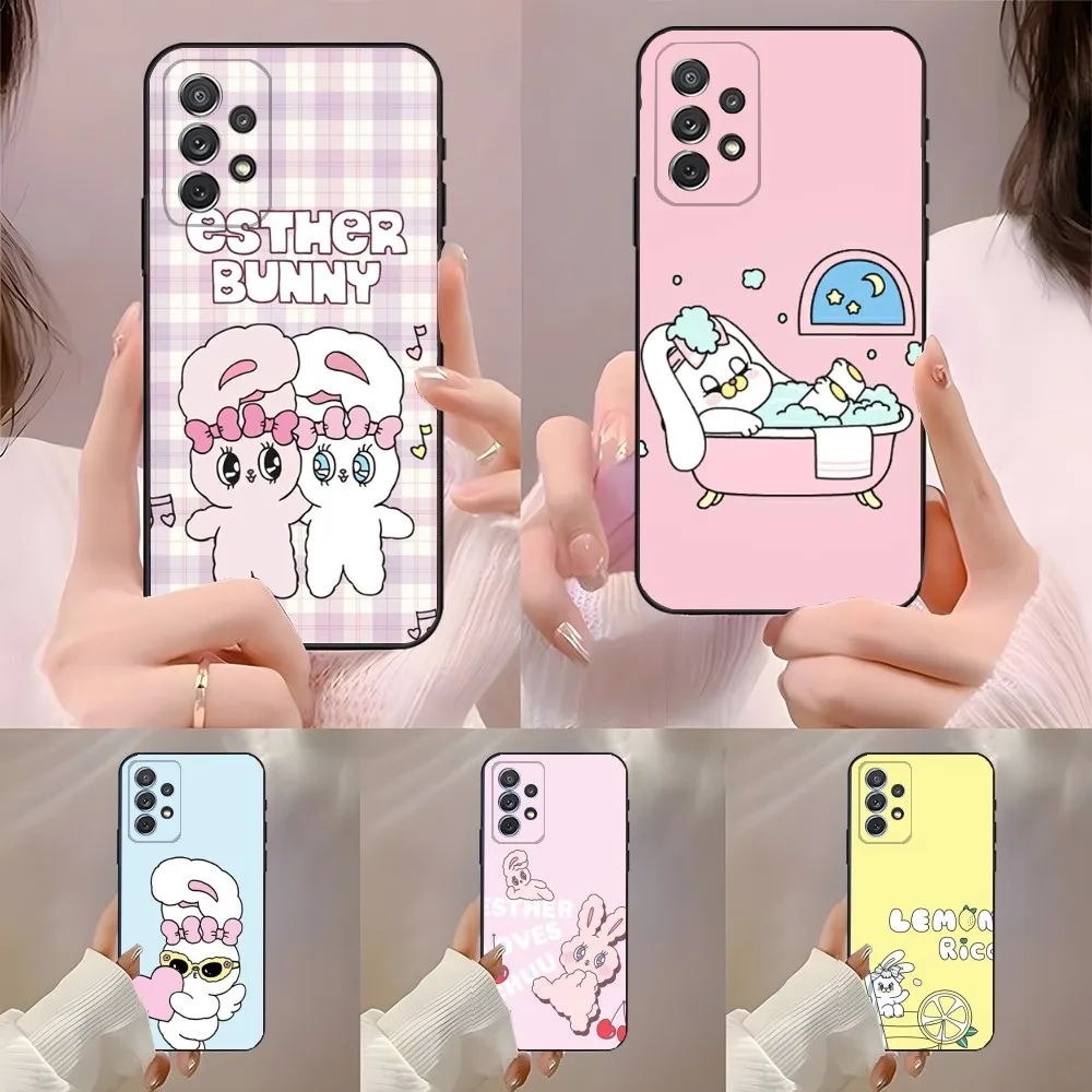 E-esther-B-BunnyS Phone Case For Samsung Galaxy A13,A21s,A22,A31,A32,A52,A53,A71,A80,A91 Soft Black Cover