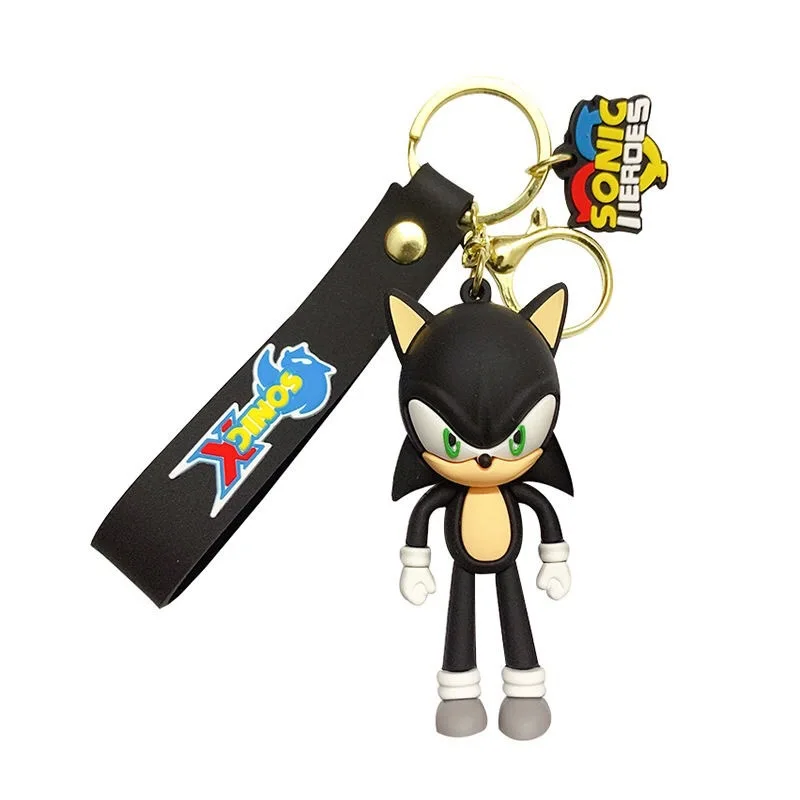 Sonic Anime PVC Keychain Doll Pendants Collection Action Figure Toys Cartoon Bag Accessries Cute Car Keyrings Kids Birthday Gift