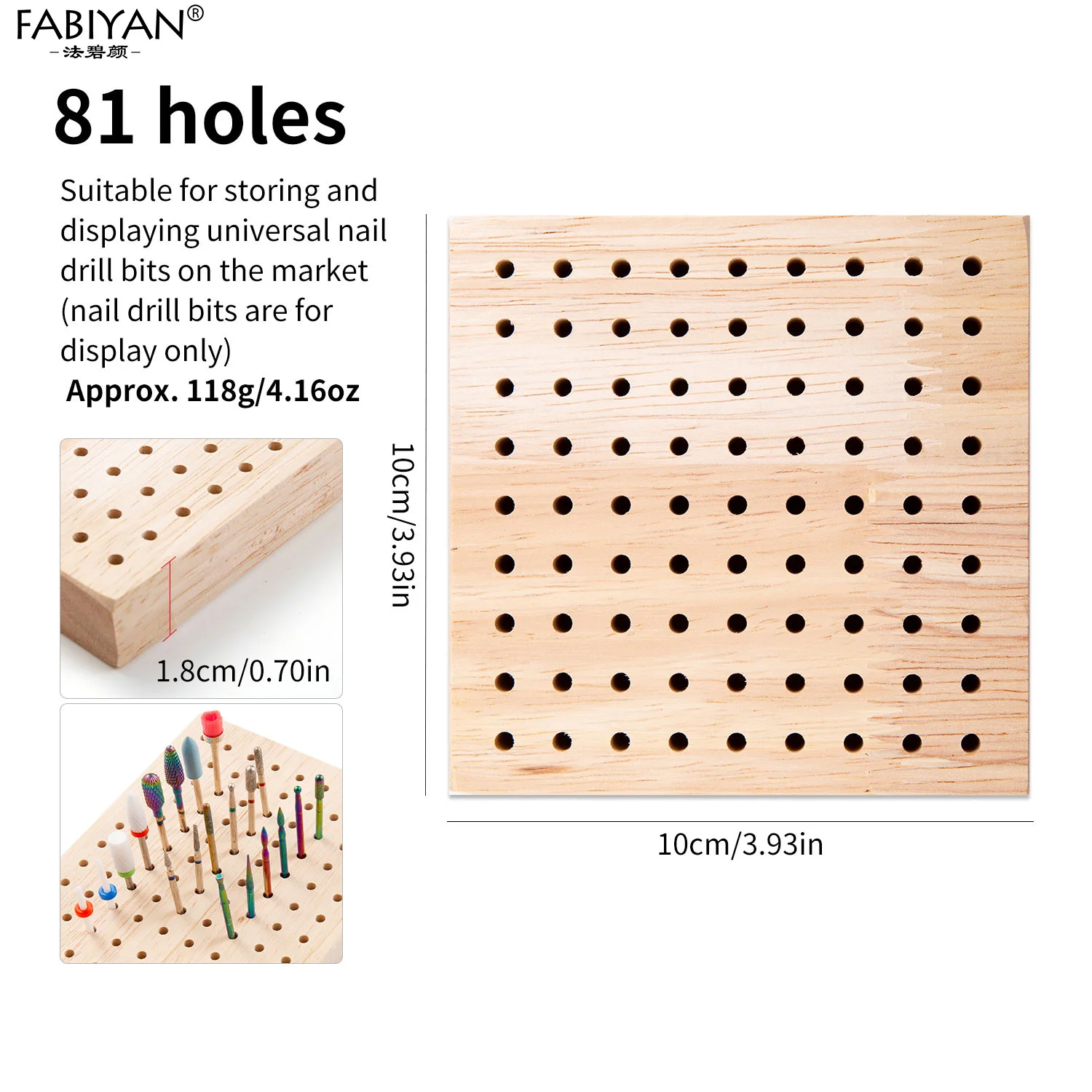 61/81/117 ثقوب مسمار لقمة ثقب لوحة التخزين مانيكير الكهربائية تلميع رئيس عرض موقف قاطعة المطحنة حامل أدوات الأظافر #5