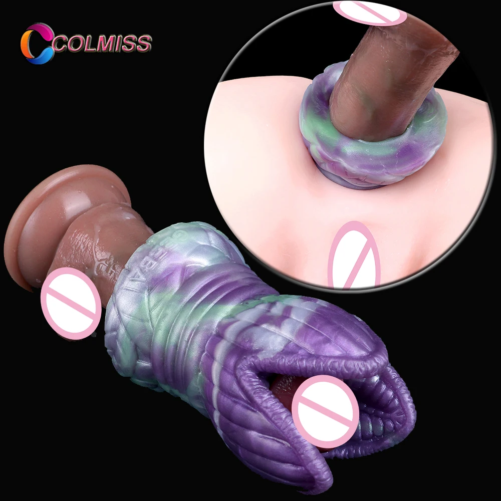 COLMISS Silicone Masturbator Cup Anus Endoscopic Male Pocket Soft Anal Plug Penis Exerciser Ass Speculum Blowjob Sex Toy For Men