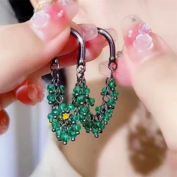 Nuovi orecchini con nappe pendenti con perline di cristallo rosso verde per le donne gioielli personalizzati per ragazze dal Design unico di lusso leggero squisito