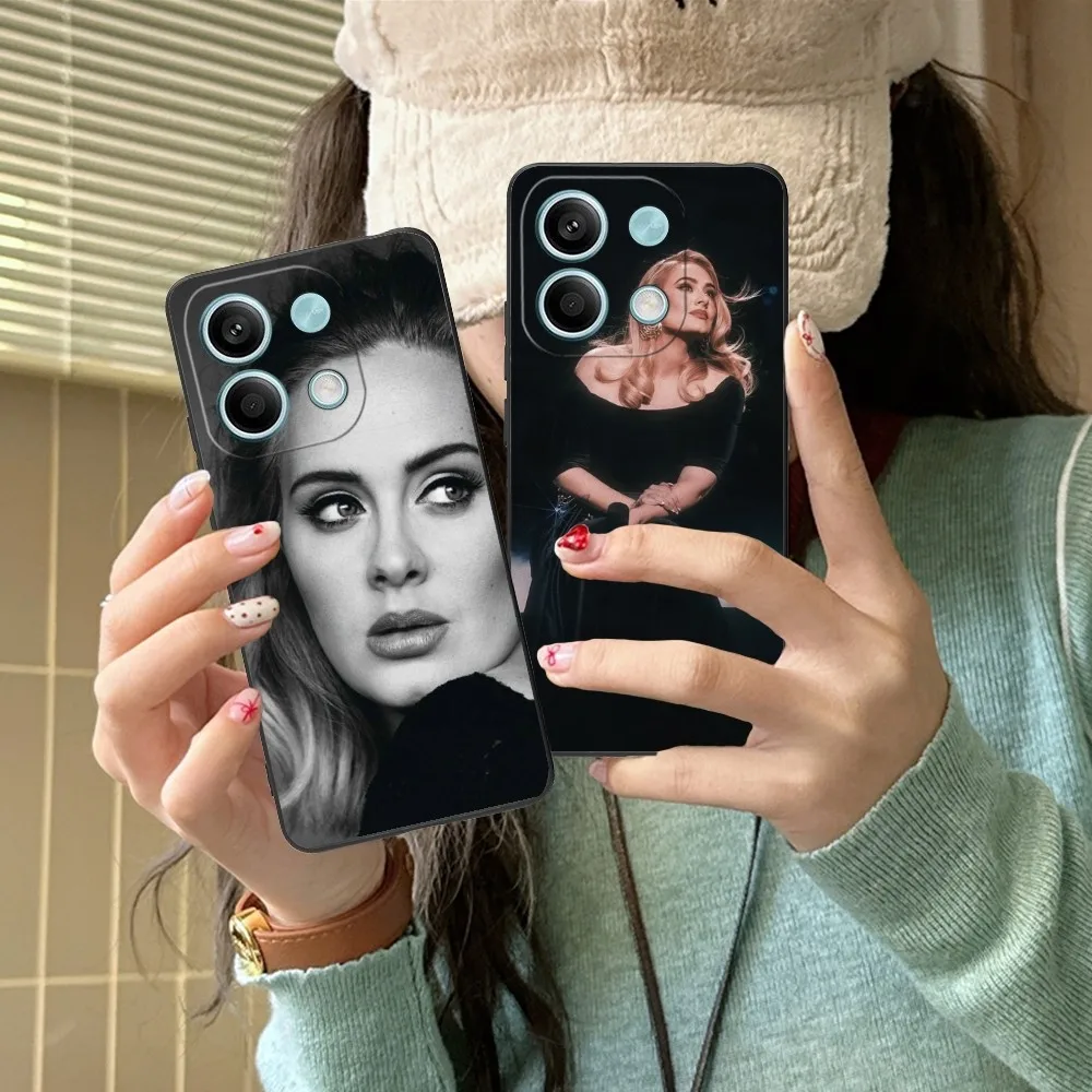 Adele Adkins Mobile Cell Phone Case for Xiaomi Redmi Note 13 12 11 10 9 POCO F4 F5 M5 X5 Pro Plus 5G Black Phone Cover Funda