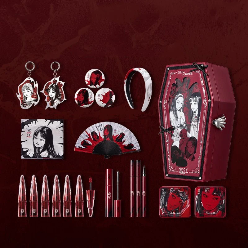 Little Ondine Halloween-Make-up-Set, limitiertes Geschenkbox-Set, Puder, Rouge, Lippenschlamm, Mascara, flüssiger Eyeliner, alles in 19-teiliges Kit
