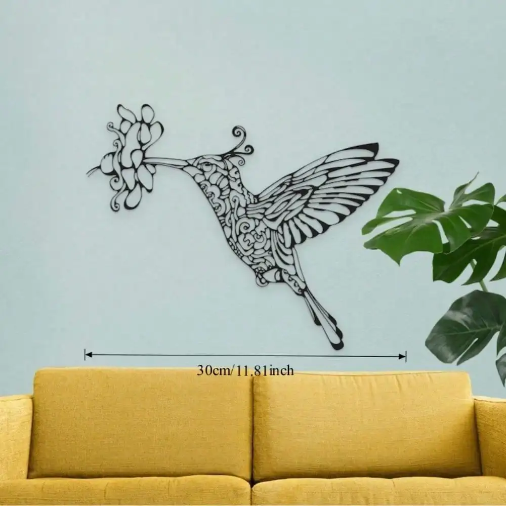 CIFbuy Hummingbird Metal Wall Art, Handmade Iron Sculpture, Stylish Indoor Outdoor Home Ornament, Nature Lover Housewarming Deco