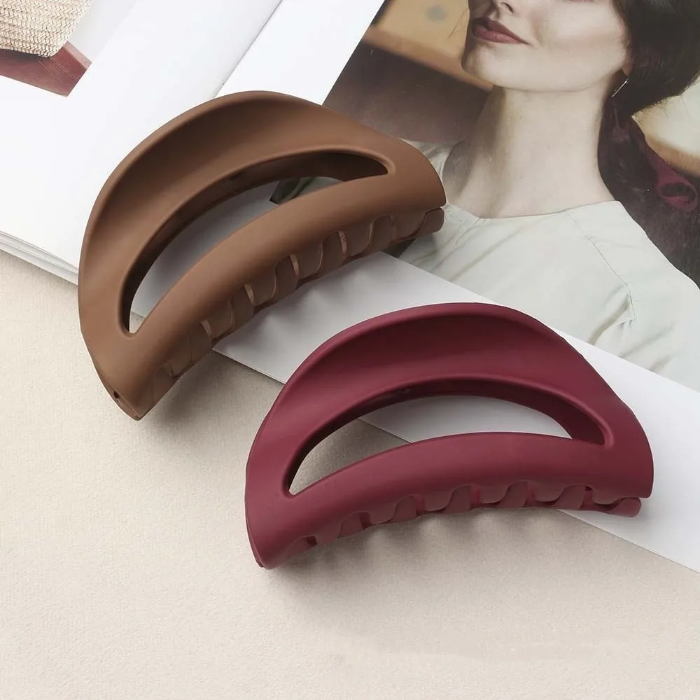 

Safe Silicone Shark Clip Creative Korean Style Semilune Shaped Hair Claw Headwear Hairgrips Solid Color Shark Clip Work