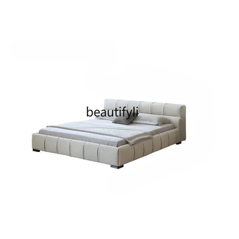 K132 Nordic minimalist post-modern high-grade matte cloth bed tatami large flat modern simple floor bed