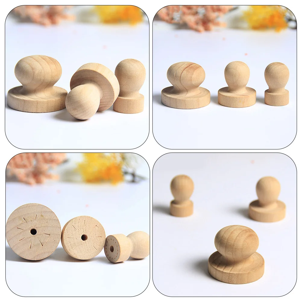 

12pcs Simple Wood Stamper Handles Handmade Wax Seal Replacement For Diy Wedding Invitation Stamps Durable Comfortable Craft