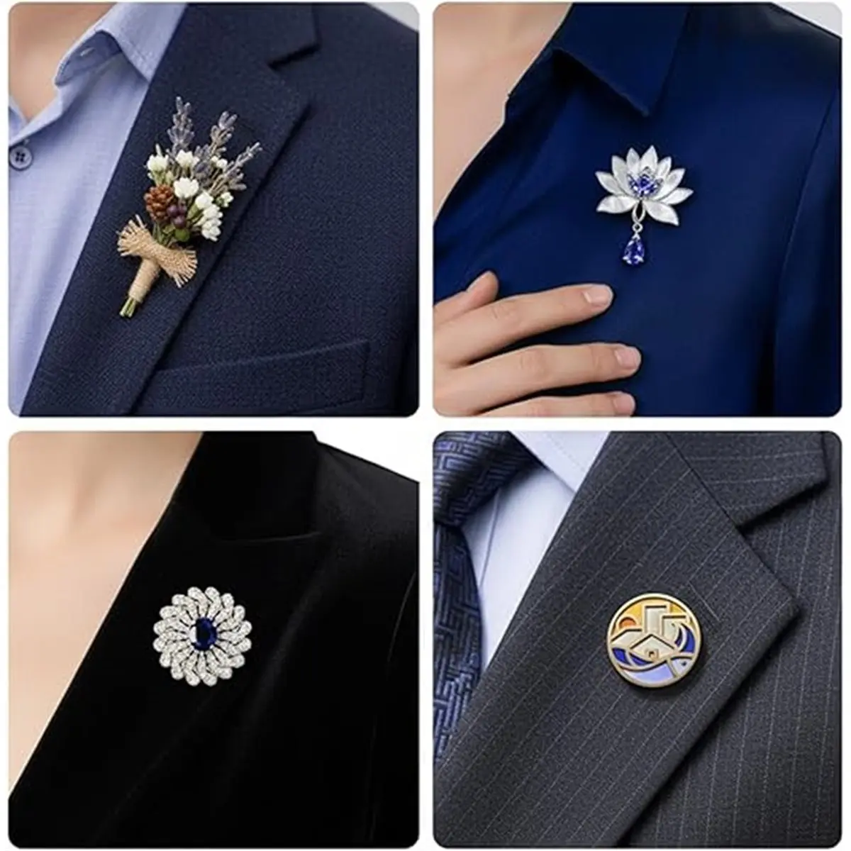 HAPPY EVER 6 Pairs Mini Magnetic Pin Brooch Converters Magnetic Clasps Pins Brooch Holder Converter for Hijab Scarf Shawls Thin
