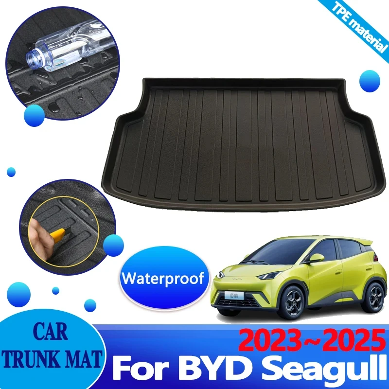 Car Trunk for BYD Seagull 2023 Accessories 2024 2025 TPE Material Trunk Floor Mat Cover Anti-dirty Carpet Trey Liner Storage Pad