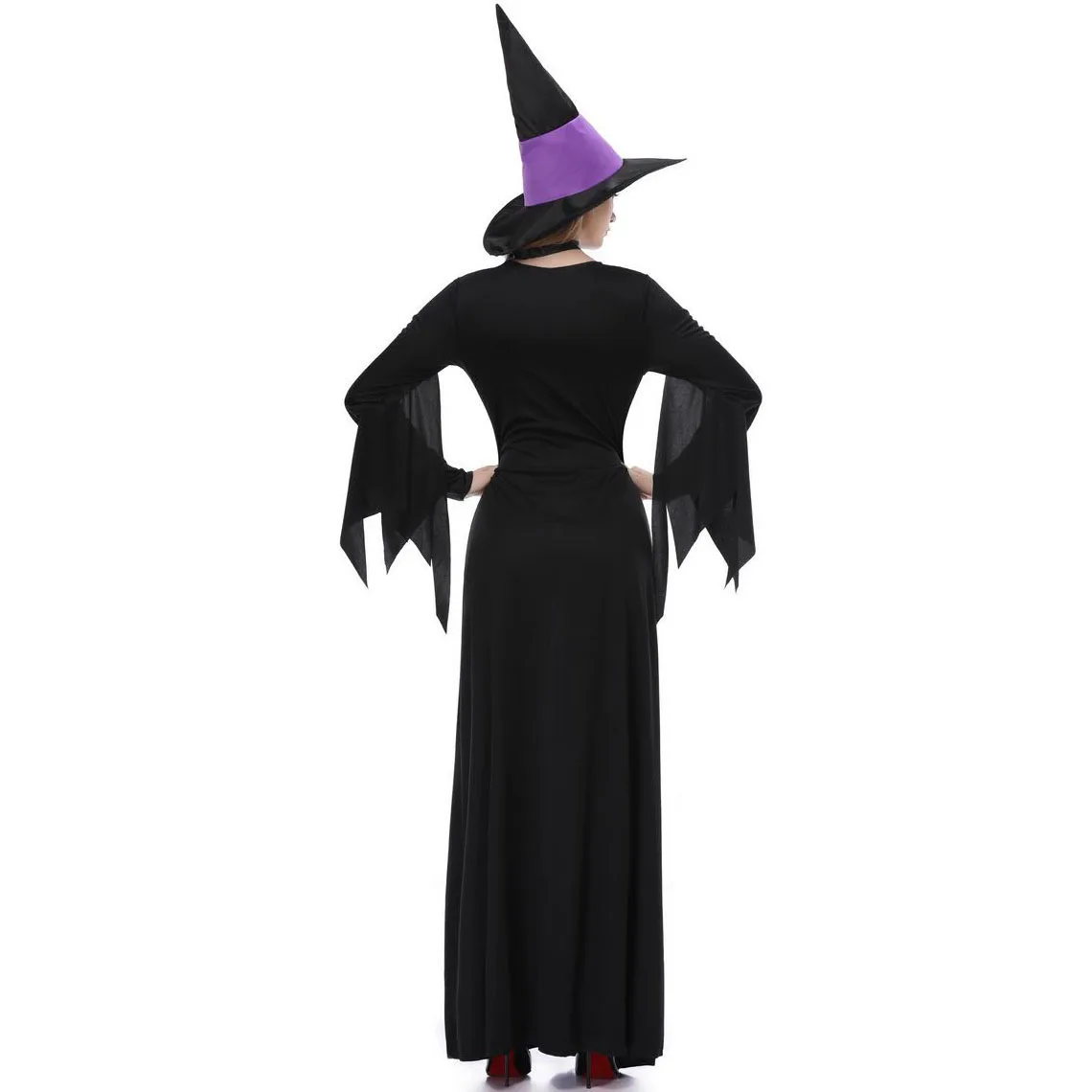 Witch Costume Purple Dresses Vampire Makeup Ball Cosplay Performance Uniform Women Halloween Carnival Party Outfits