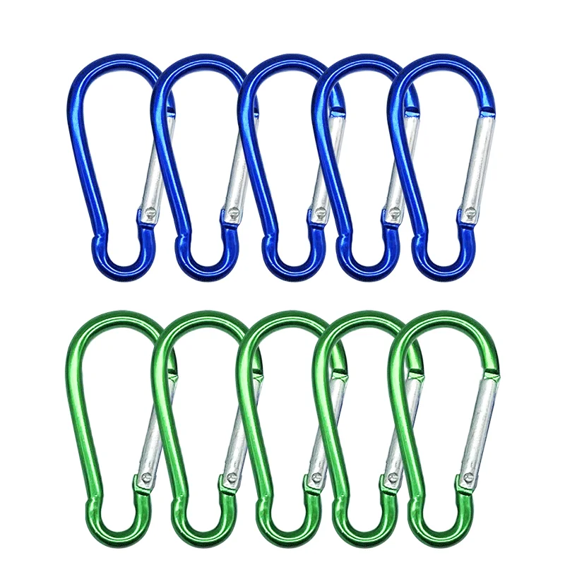 1-15PCS Spring Clasp Hook Aluminum Alloy Carabiner Spring Snap Clip Hooks Keychain Climbing Carabiner For Key Camping Tools