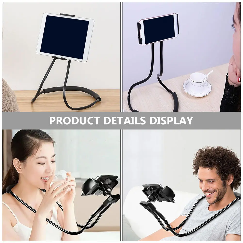 Soporte universal ajustable y flexible para colgar el teléfono en el cuello, resistente a golpes, antideslizante y cómodo, ideal para teléfonos móviles y tabletas.