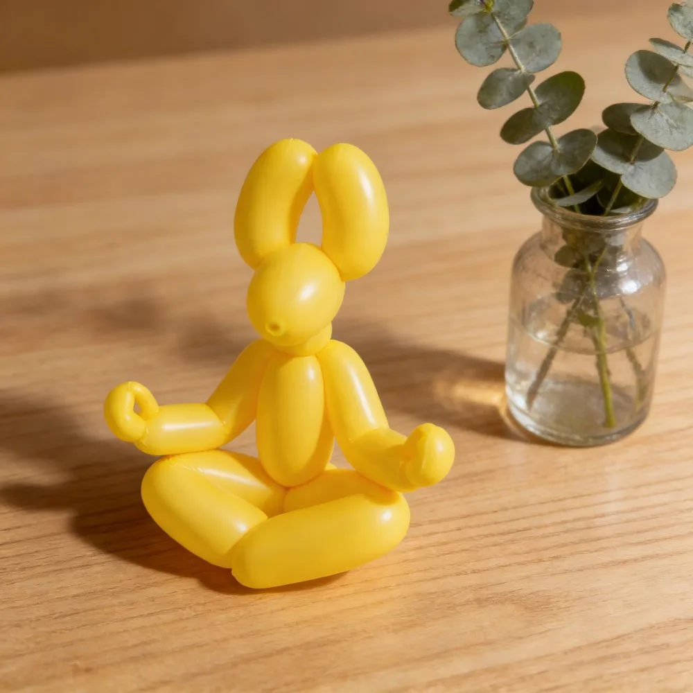 Niedliche Ballon-Hunde-Statuen-Ornament, Meditations-Hunde-Ornament, lustige Skulptur, geeignet für Wohnzimmer, Bücherregale, Valentinstag