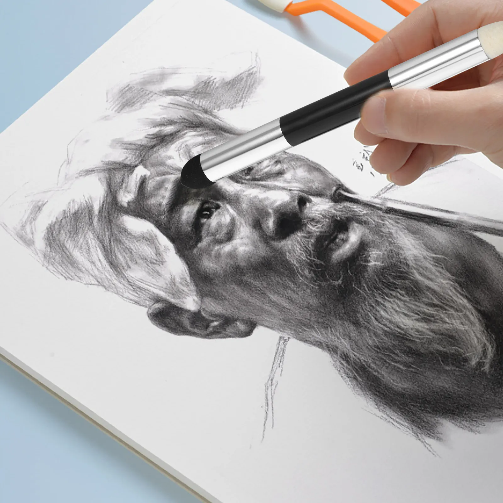 2Pcs Art Sketch Blender Wiper Set Easy Install Remove Drawing Tools for Artists Blending Sticks Sketching Tools Soft Gentle on