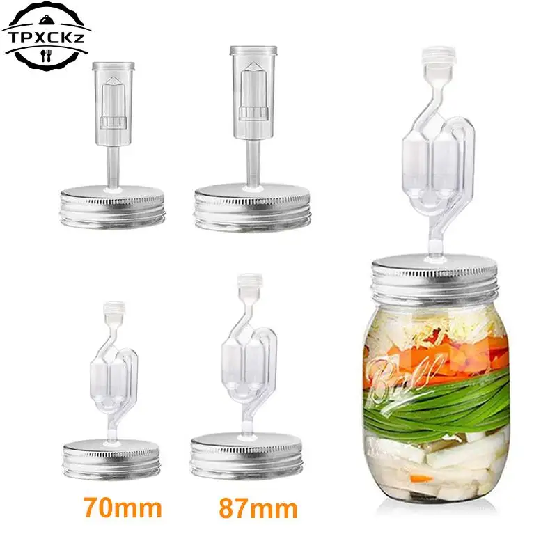 86mm/70mm Wide Mouth Jar Fermentation Lid And Airlock For Preserving Brewing Making Wine Fermenting Household Kitchen Supplies