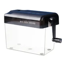Mini Hand-Crank Manual Paper Shredder – Transparent ABS Body, Non-Slip Base