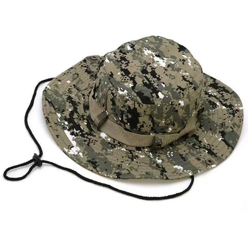 M6CC Outdoor Fisherman Hat Sunshade Camouflage Colour Breathable Sun Hat for Men