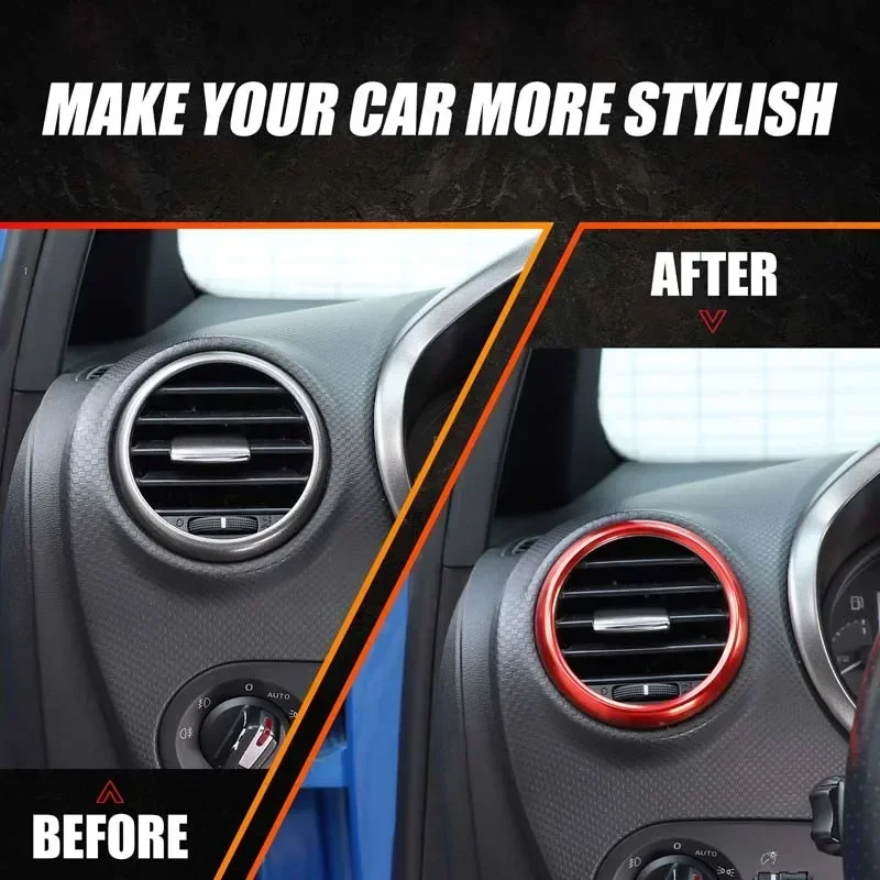 

Для SEAT Leon Panger Mk2 1P 2008-2012 алюминиевый сплав автомобиля приборная панель боковое вентиляционное отверстие декоративное кольцо крышка отделка автомобильные аксессуары