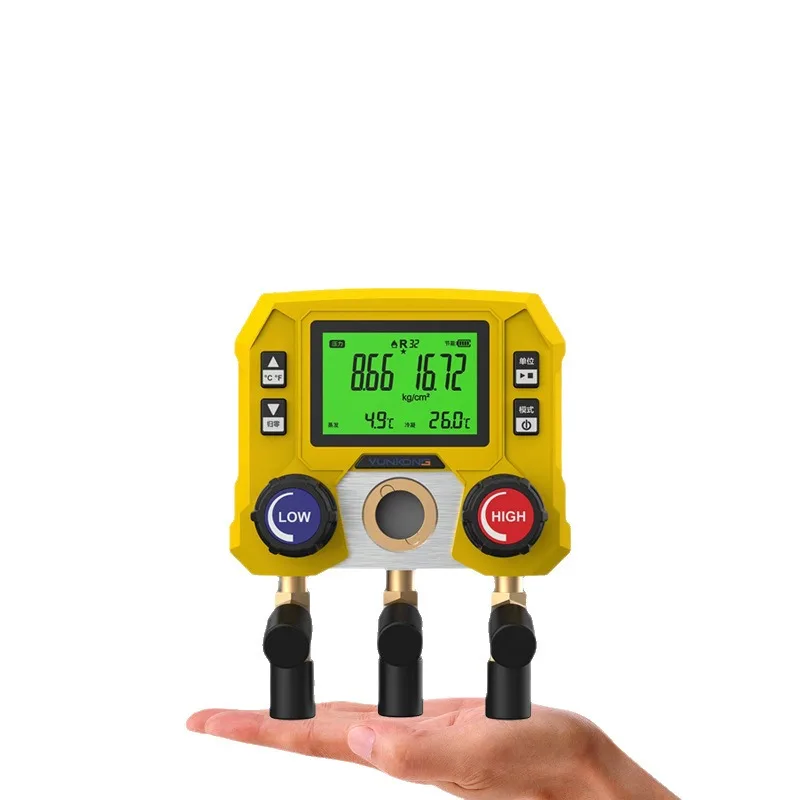 Digital Refrigerant Manifold Gauge High Precision Air Conditioning Pressure Tester For HVAC Refrigeration System Maintenance