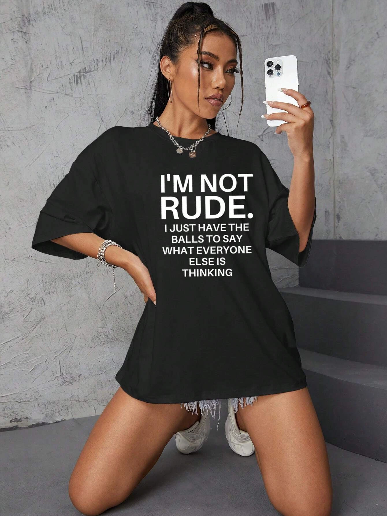 I Am Not Rude Funny Letter Printing Women T-Shirt Soft Casual Short Sleeve Street TShirts Sports Breathable T Shirt Female