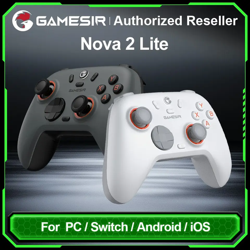 Gamesir Nova 2 Lite Controlador para PC Nintendo Switch Bluetooth Inalámbrico Efecto Hall Latencia Ultra Baja de Palanca Bumper Mecánico