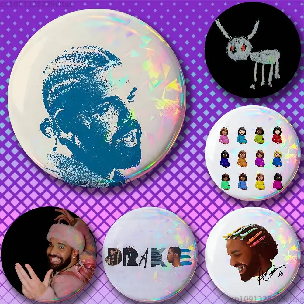 Rapper D-Drake 32/44/58mm Handmade Pins Round Brooch Badge Backpacks Clothes Jewelry Gifts