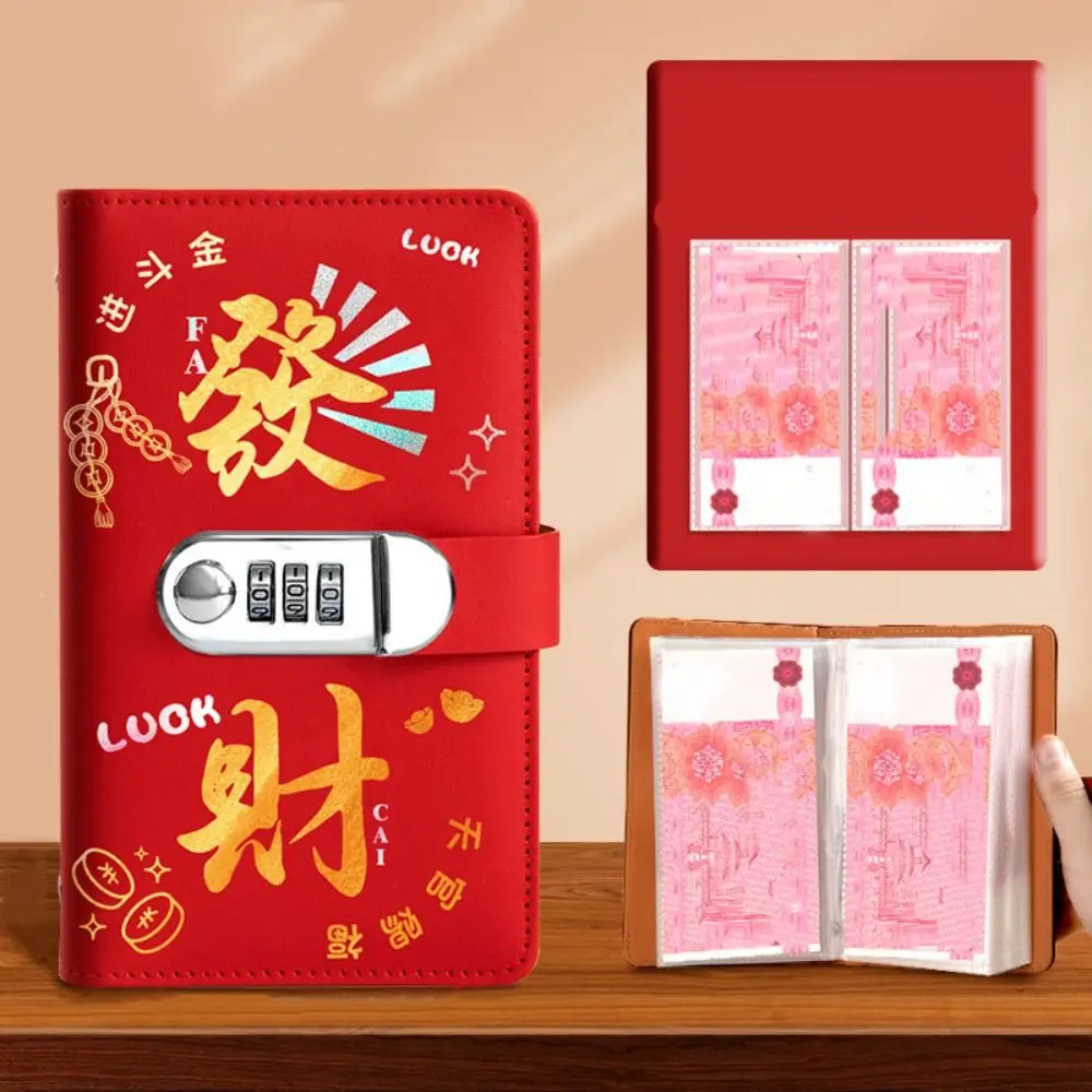 50Sheets Saving Money Binder Portable PU Leather Budget Binder with Lock Cash Envelopes Savings Handbook Planner Organizer
