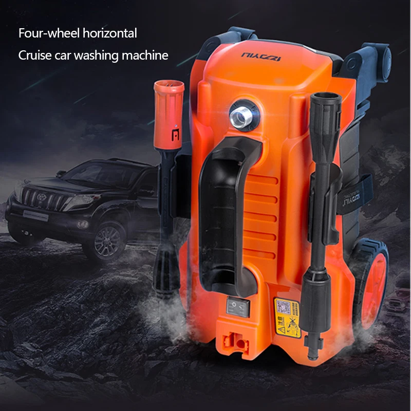 Four-Wheel Horizontal High-Pressure Car Washing Machine Automatic Car Brushing Artifact Pump Water Gun Cleaning Machine