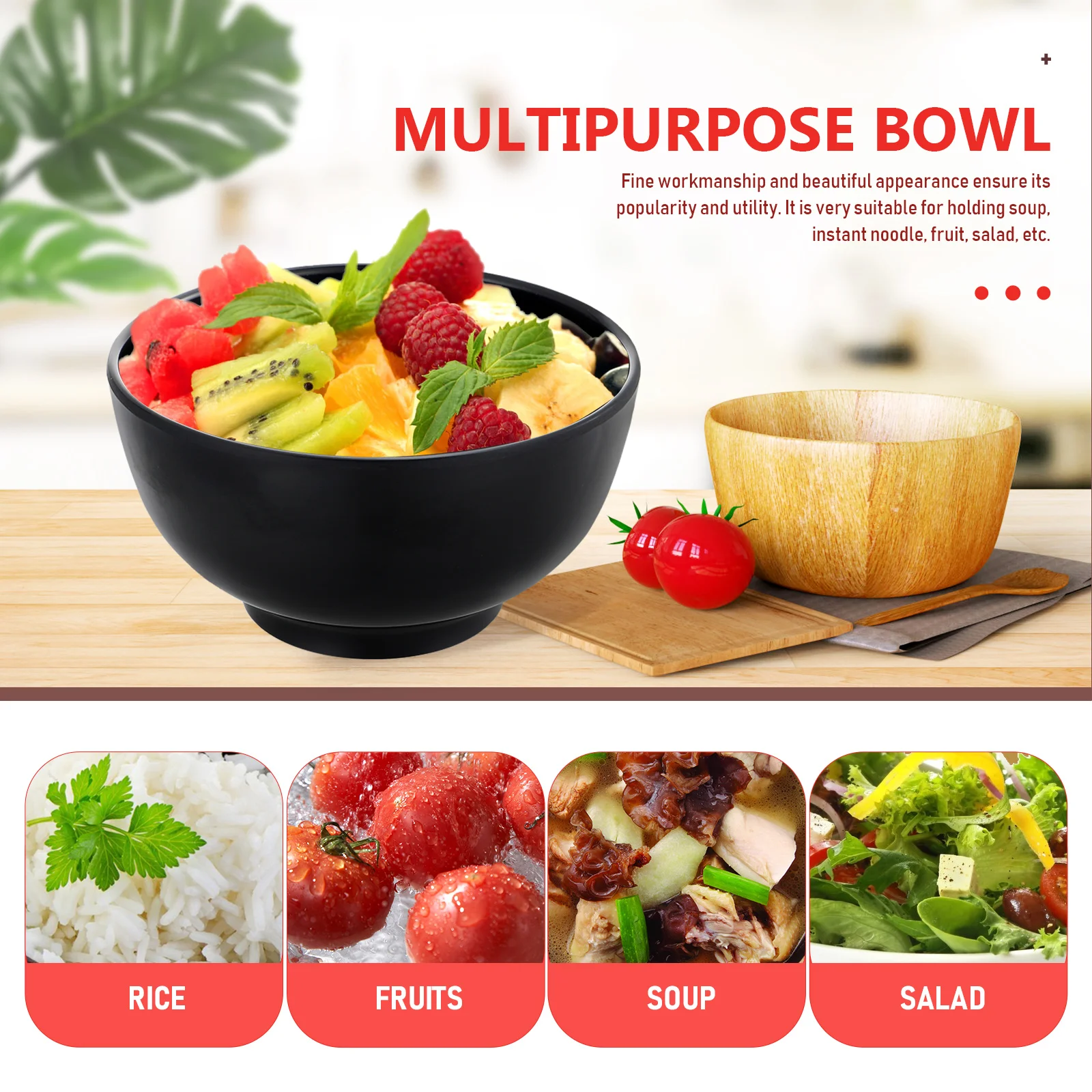 

4 Pcs Small Melamine Bowls Delicate Rice Noodle Multi function Salad Ramen Tableware Household Storage Smooth Safe Long