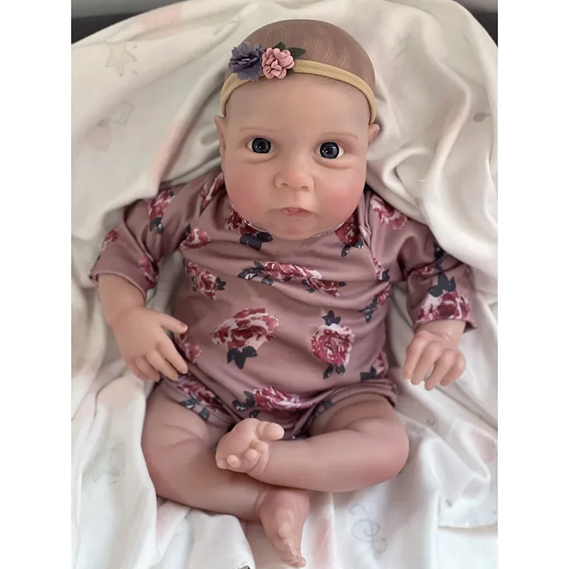 

20inch Reborn Baby Doll Miley Same As Picture Lifelike Soft Touch 3D Skin Painted Hair Visible Collectible Art Doll Gift