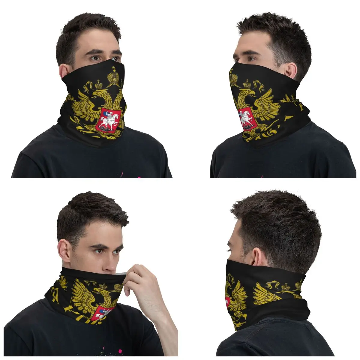 Coat Of Arms Russia Bandana Neck Gaiter Printed Balaclavas Mask Scarf Multifunctional for Men Women Adult Washable