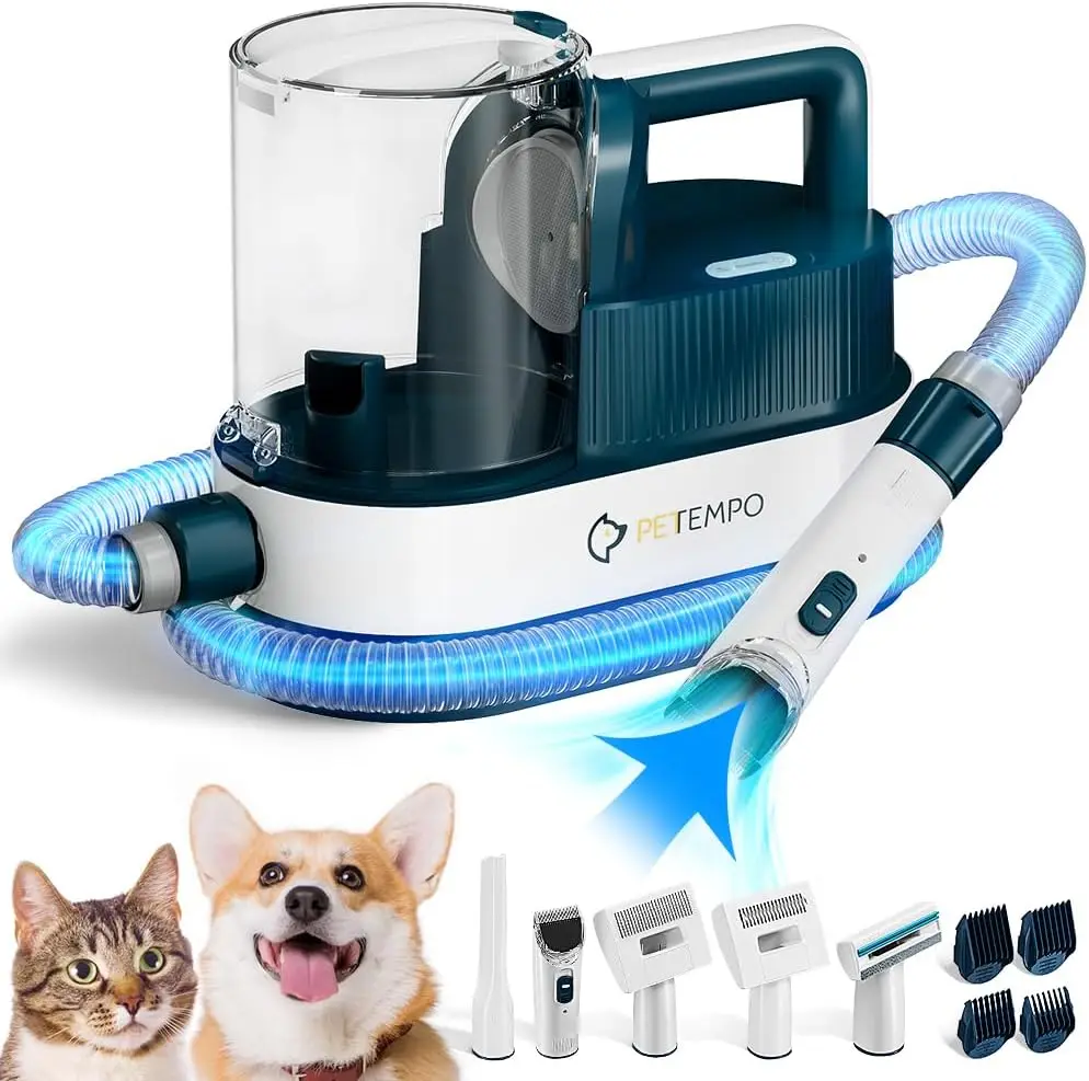 

9-in-1 Dog Grooming Kit with Hair Vacuum, 2.5L Dust Cup for Pet Shedding Removal