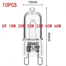 1/5/10PCS G9 18W 20W 25W 40W 60W 230V 에코 할로겐 전구 캡슐 LED 램프 전구 삽입형 비즈 크리스탈 램프 할로겐 전구