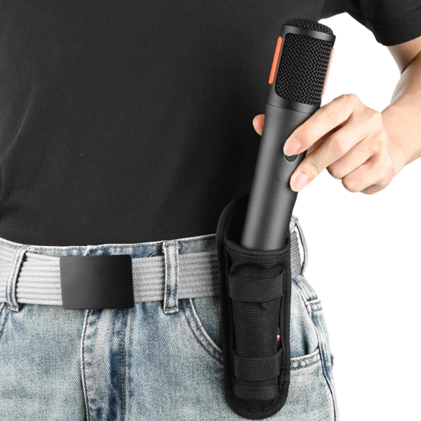 

Mic Clip Storage Holder Nylon Waist Carrying Mic Pouch Universal Microphone Storage Bag for JBL Partybox Wireless Mic