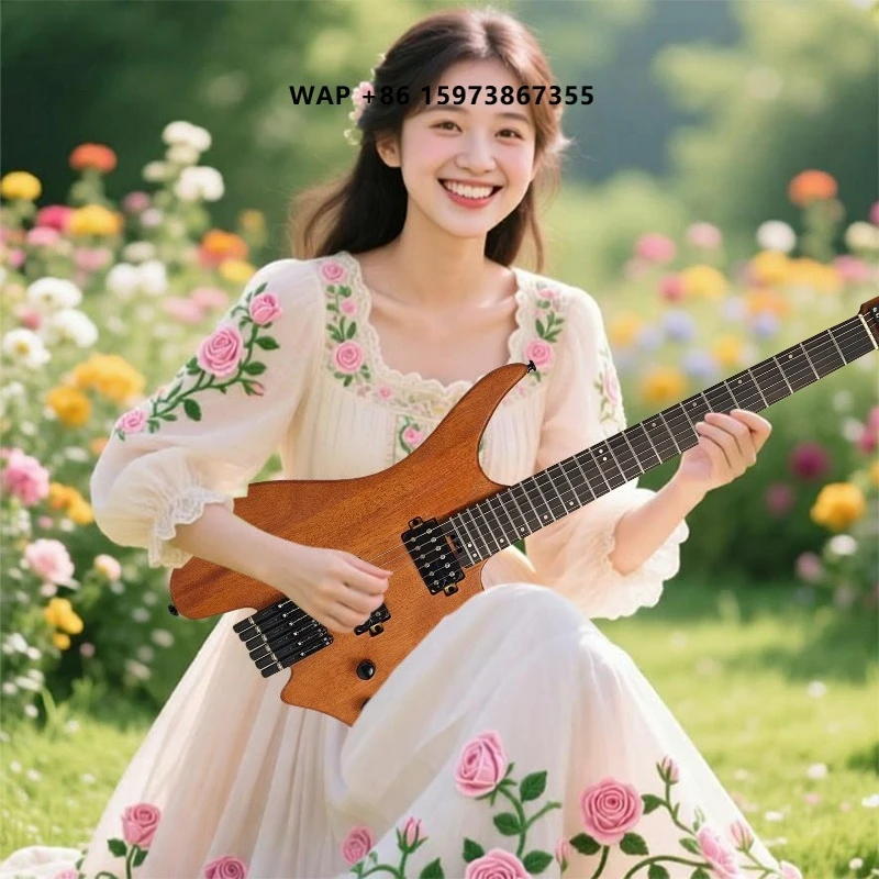 Wholesale G990 Headless Electric Guitar Kit Cool Instruments Factory Customizable Headless Electric Guitar