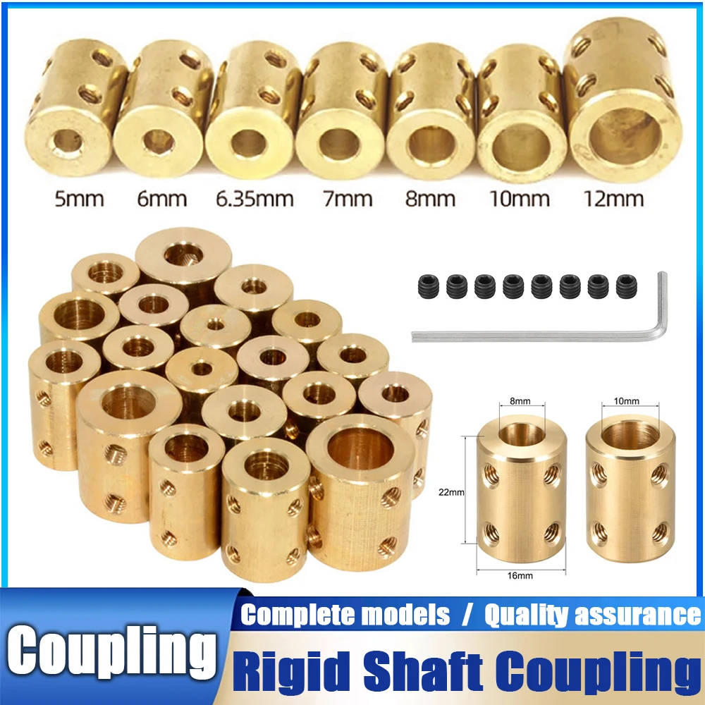 3.17/4/5/6/8/10/12mm Brass Rigid Motor Shaft Coupling Coupler Transmission Connector Sleeve Adapter For RC Boat Car Airplane