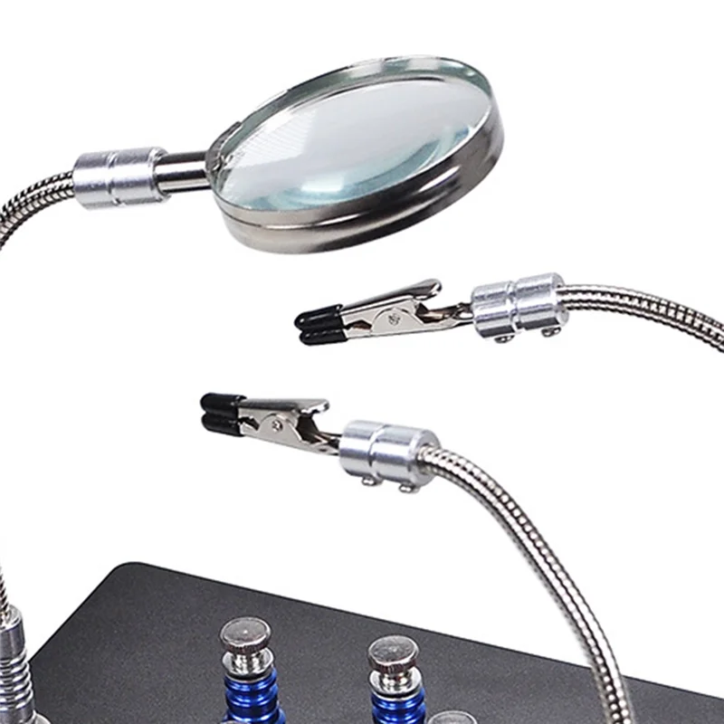 ABKP-Magnetic Magnifying Glass PCB Circuit Board Holder Flexible Arm Soldering Welding Station Soldering Iron Stand