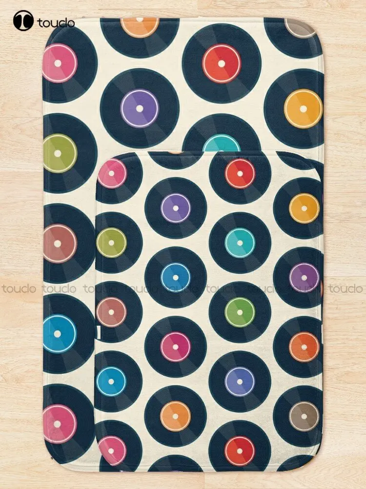 Vinyl Record Collection Bath Mat Cute Bathrug