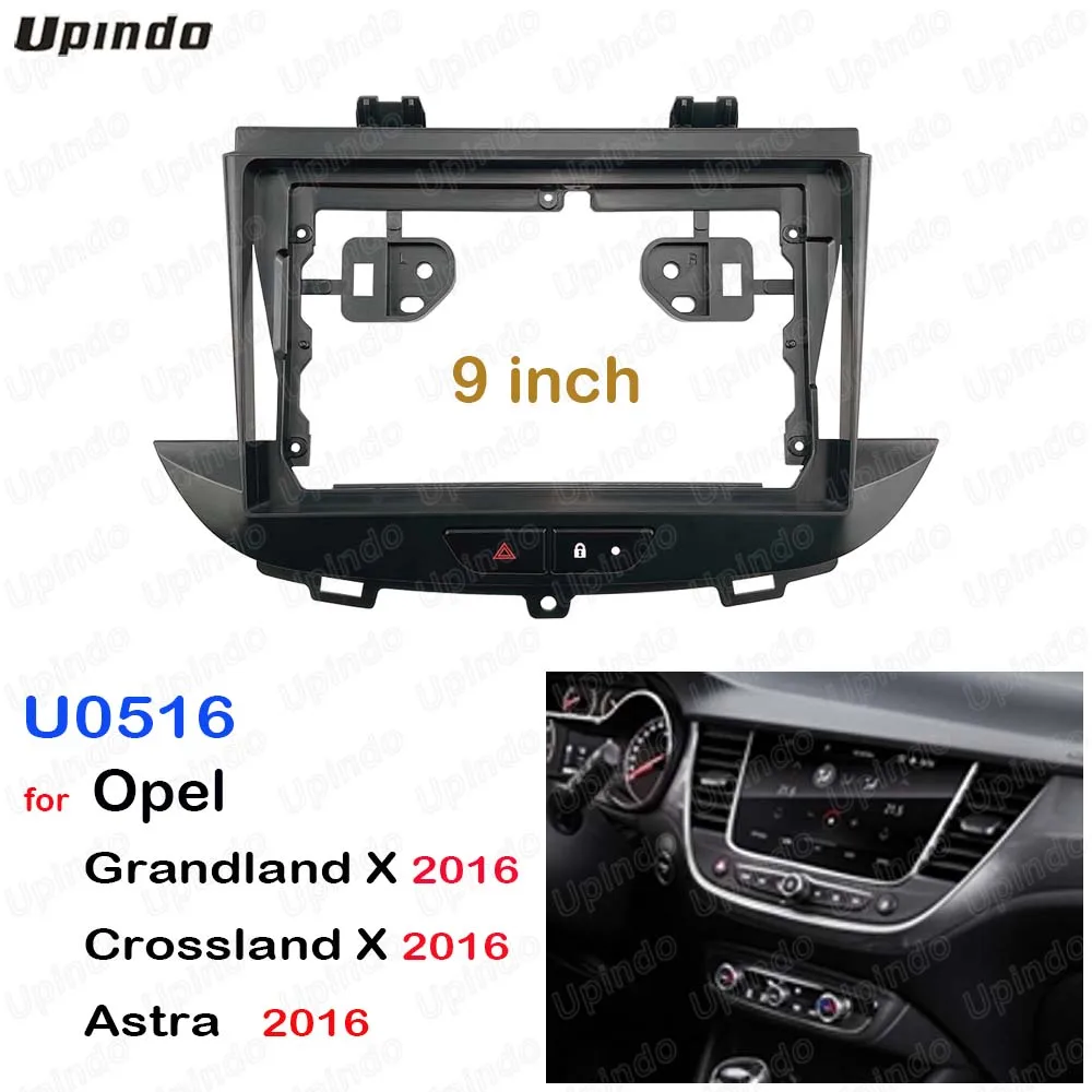 Car Interior Accessories 2 Din 9 Inches Radio GPS Fascia Panel Frame Dash Board Mount Kit for Opel Grandland X Crossland X 2016