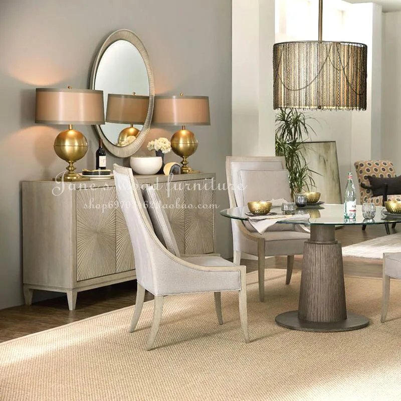 TV cabinet high furniture light luxury modern locker heightened 4-door oak side cabinet custom