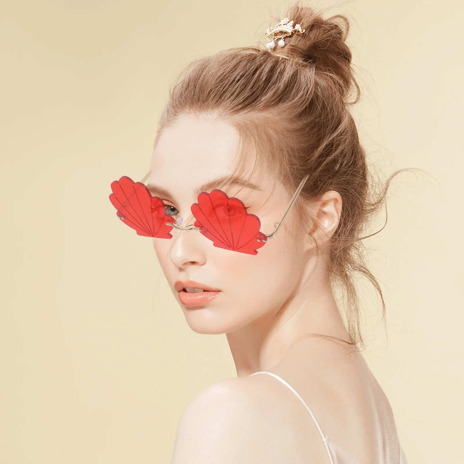 

Sunglasses Fashion Heart shaped Props for Party Photo Booth Men Black Long lasting Suitable as Decor Costumes funny sunglasses