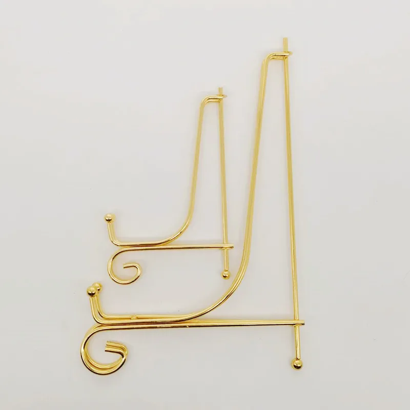 Hot Sale 6 Inch 8 Inch 10 Inch Gold Color Board Bracket Iron Easel Home Decoration Photo Frame Bracket