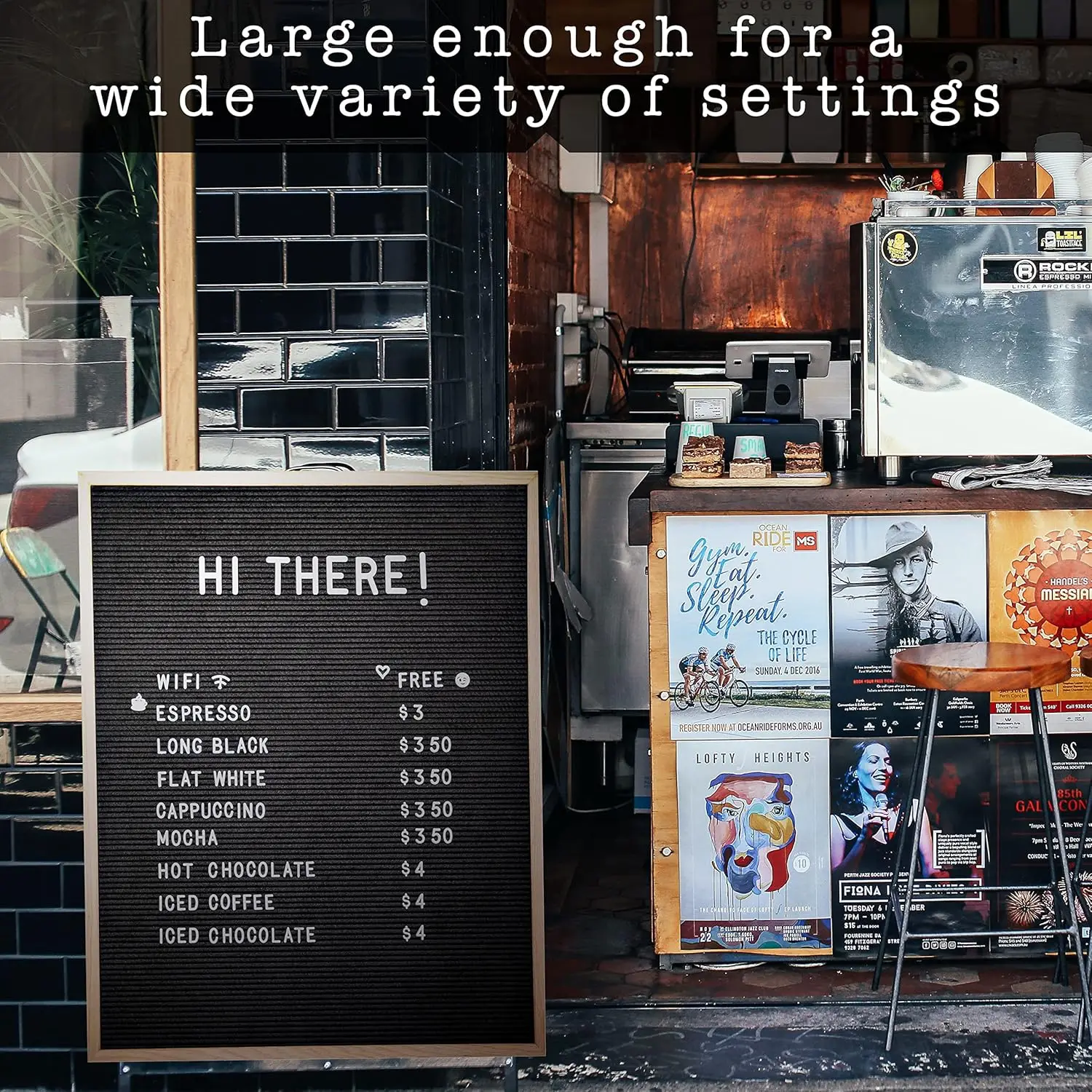 Large 24x30 Inch Felt Message Board with Letters for Restaurant Menus, Office Signs, and Teaching